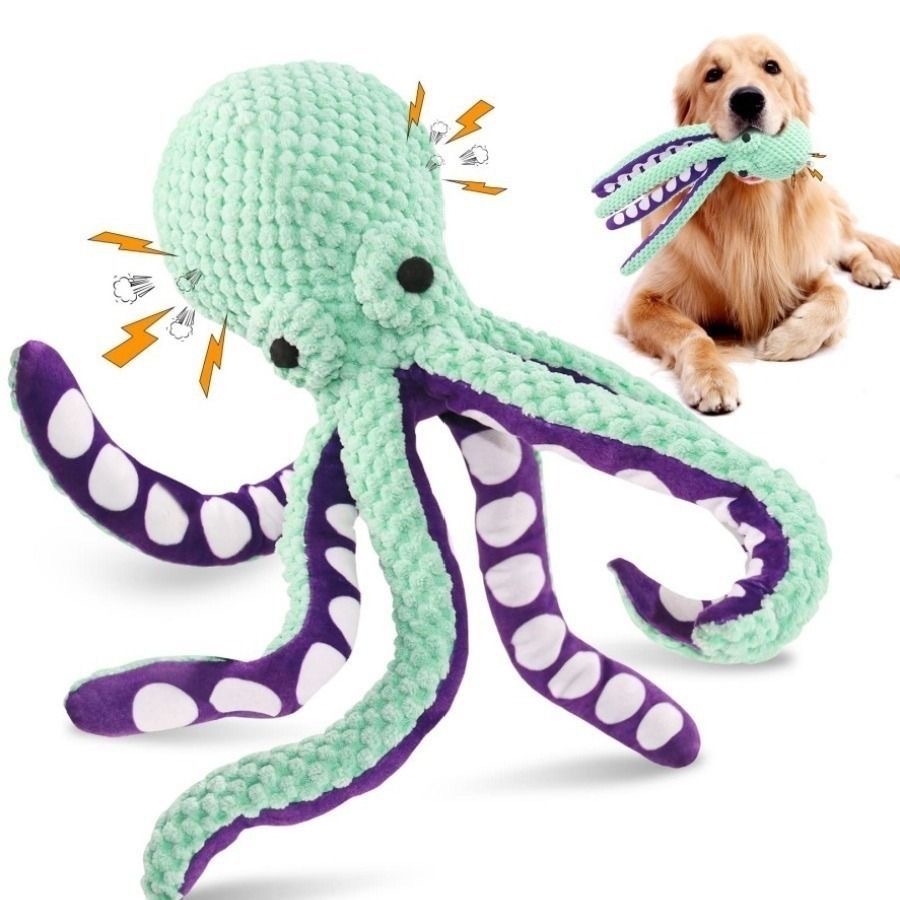 Indestructible Dog Chew Toy - Piepende Octopus Pluche Hondenspeelgoed Onverwoestbaar Kauwspeelgoed