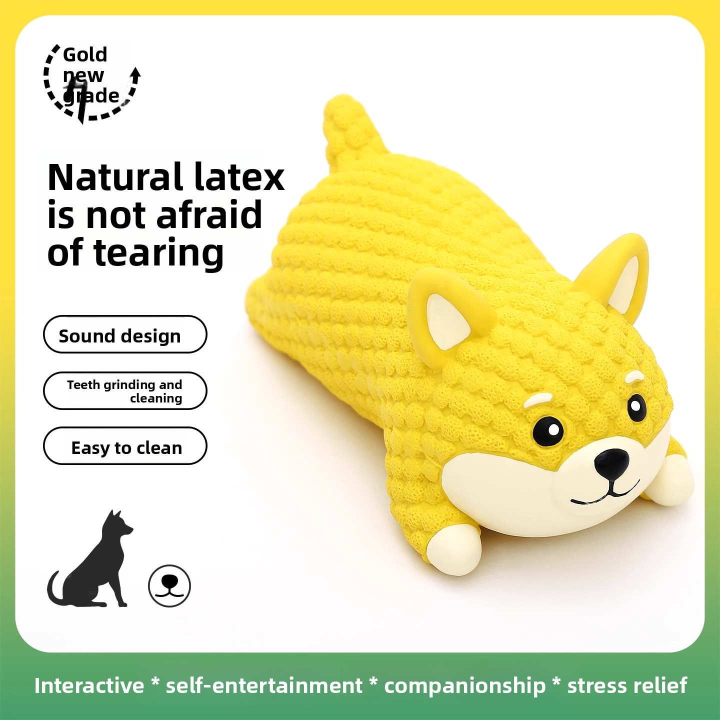 Interactive Squeaky Plush Dog Toy - Piepend latex berenknuffel voor honden, met