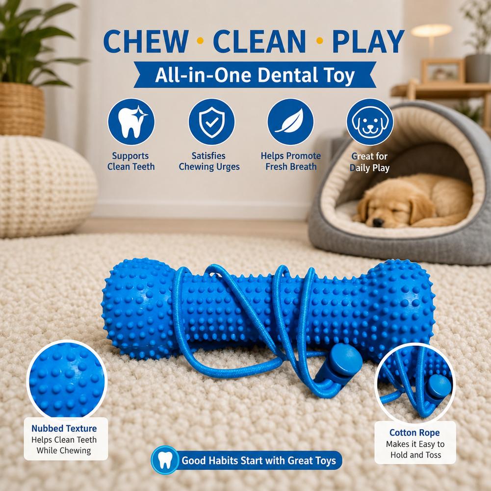 Teeth Cleaning Dog Chew Bone - Kauwstok voor honden, in de vorm