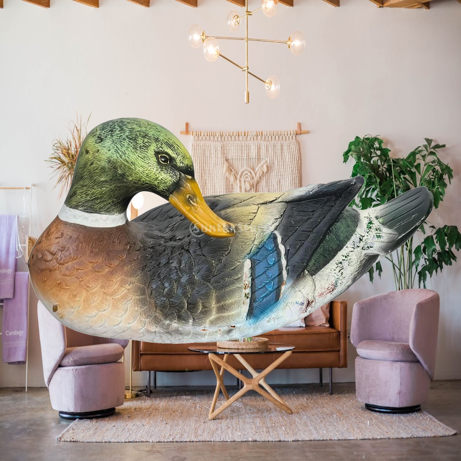 Aquarium - Harsen eendje beeldje, buiten vijver sculptuur,